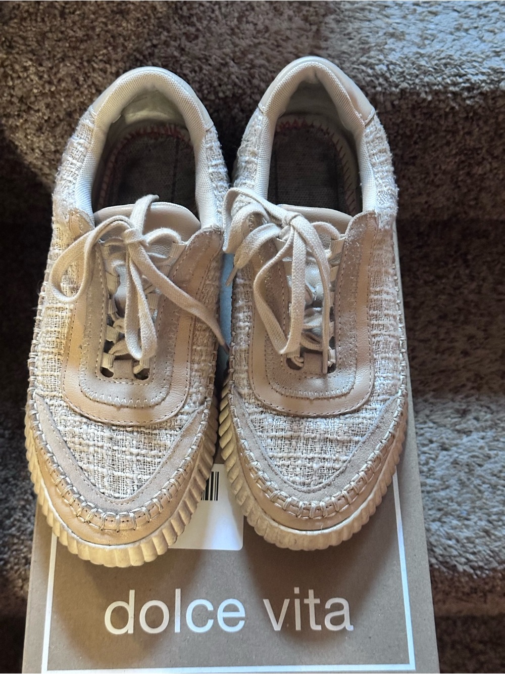 Dolce Vita Dolen Crochet Sneaker - Ivory Multi - Size 10